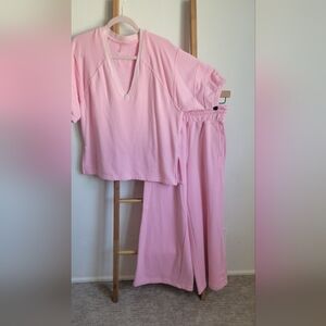 FP Movement by Free People Pink Wide Leg Lounge Set